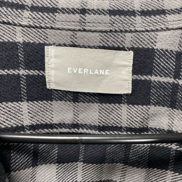 Everlane Men’s The Heavyweight Button Down Overshirt Shacket Pewter Plaid Medium - Picture 5 of 14